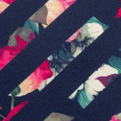 Ox and Bull Trading Co. Painted Floral Navy Stripe Silk Men's Tie