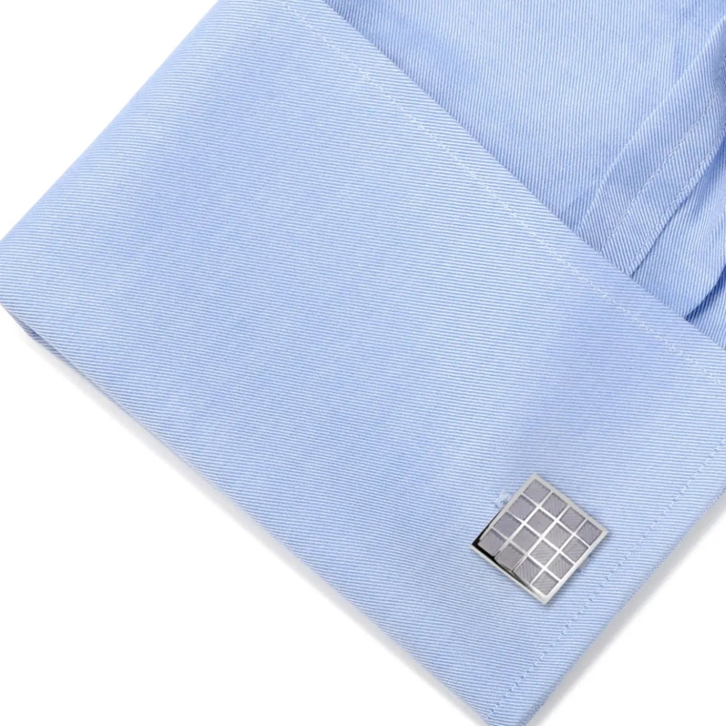 Ox and Bull Trading Co. Periwinkle Checker Square Cufflinks