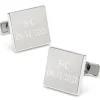 Ox and Bull Trading Co. Personalized Wedding Day Engravable Square Cufflinks