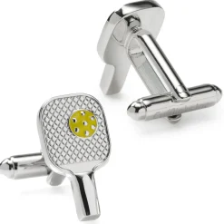 Cufflinks, Inc. Pickleball Racket Silver Cufflinks