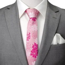Ox and Bull Trading Co. Pink Floral Men's Tie