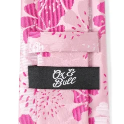 Ox and Bull Trading Co. Pink Floral Men's Tie