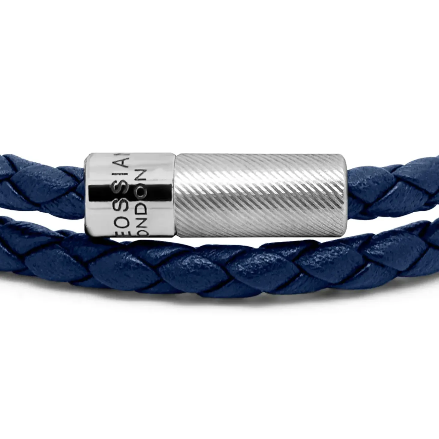 Tateossian Pop Rigato Double Wrap Leather Bracelet In Navy