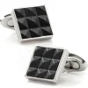 Tateossian Pyramids Leather and Titanium Cufflinks