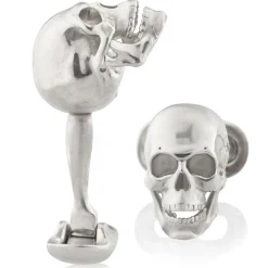 Fils Unique "Poor Yorick" Faceted Skull Cufflinks
