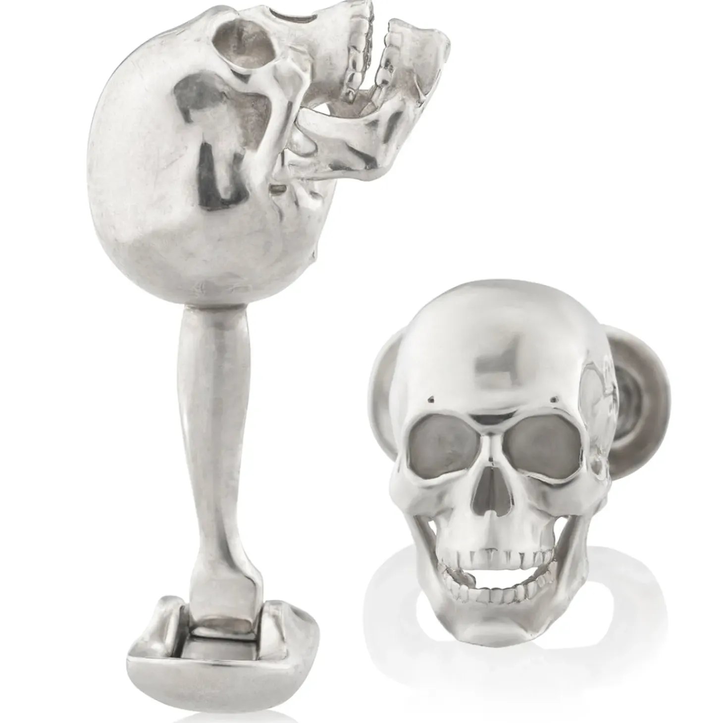 Fils Unique "Poor Yorick" Faceted Skull Cufflinks
