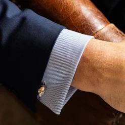 Fils Unique "Poor Yorick" Faceted Skull Cufflinks