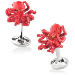 Fils Unique "Sixteen Legs" (Red) Octopus Cufflinks