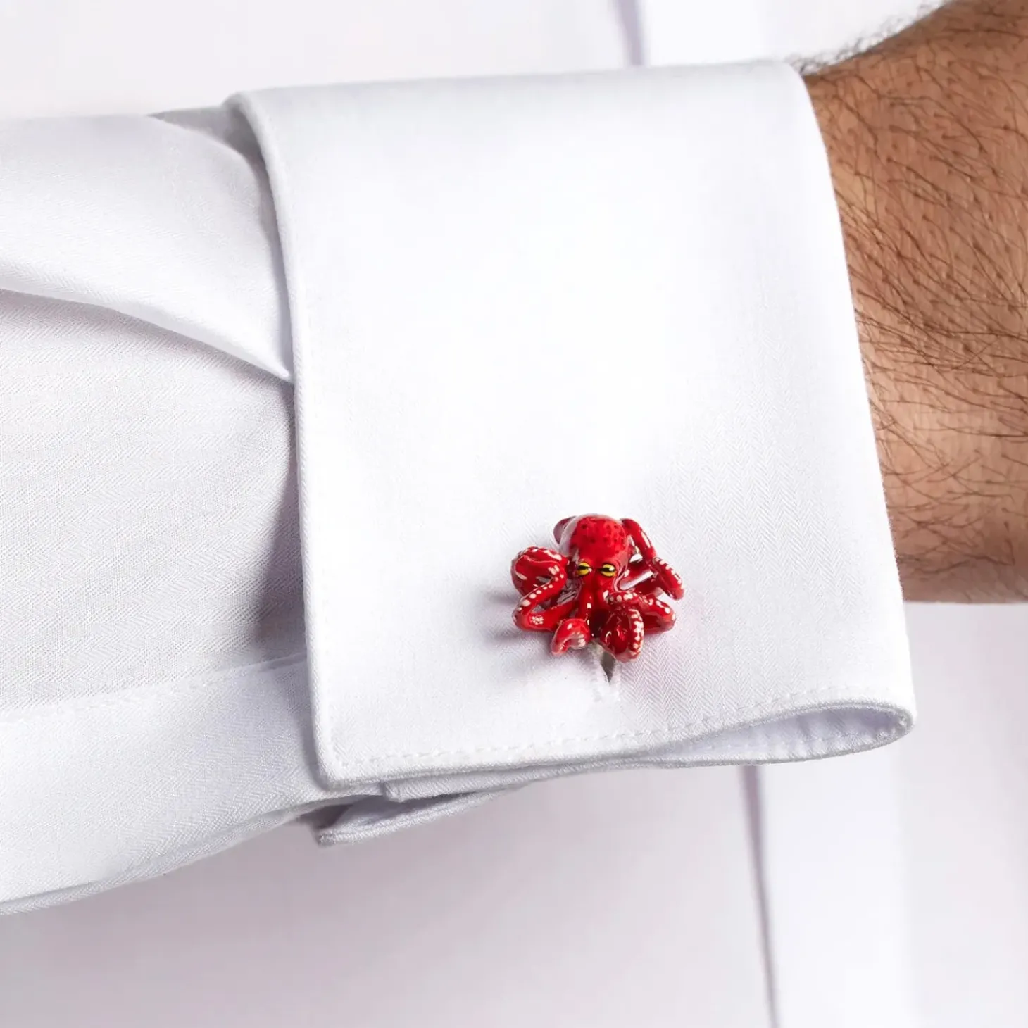 Fils Unique "Sixteen Legs" (Red) Octopus Cufflinks
