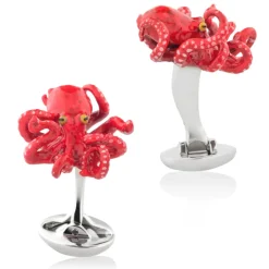 Fils Unique "Sixteen Legs" (Red) Octopus Cufflinks