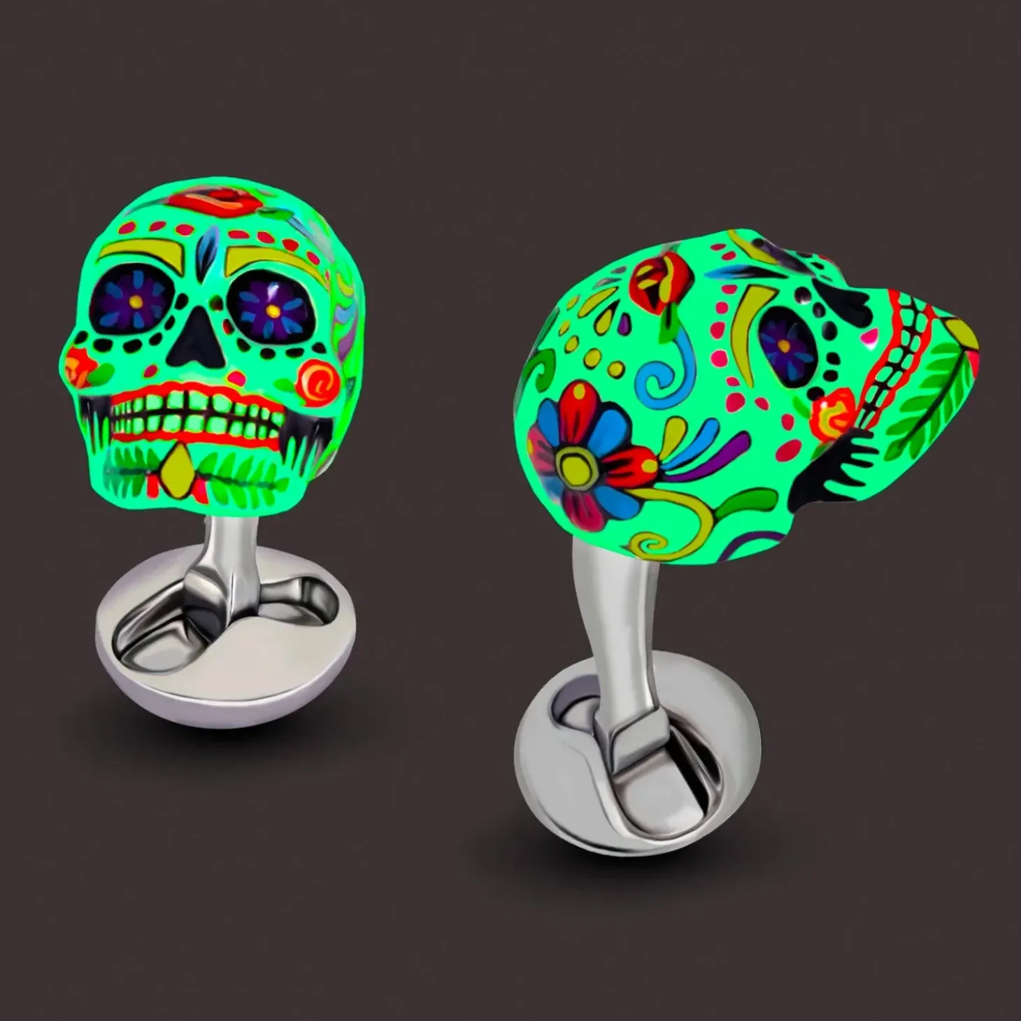 Fils Unique "Sweet Yorick" Sugar Skull Cufflinks