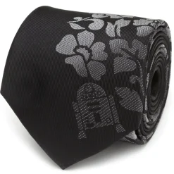 Star Wars R2D2 Floral Black Men's Tie