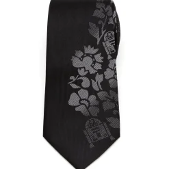 Star Wars R2D2 Floral Black Men's Tie
