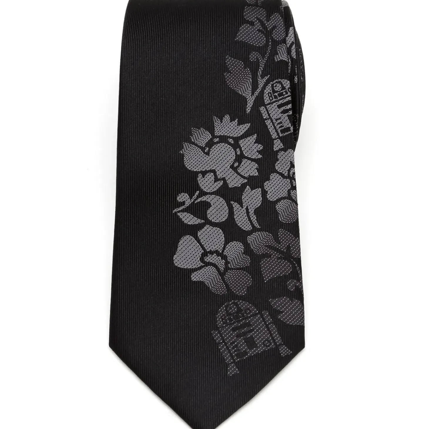 Star Wars R2D2 Floral Black Men's Tie