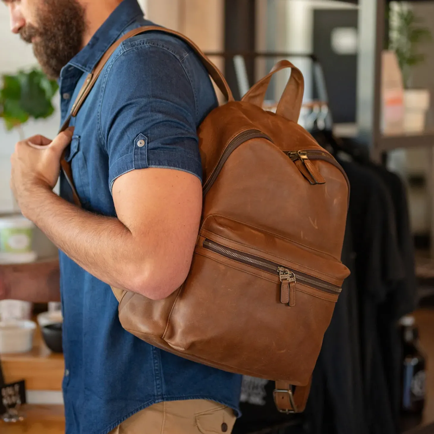 Moore & Giles Reclaimed Backpack in Heirloom Oak