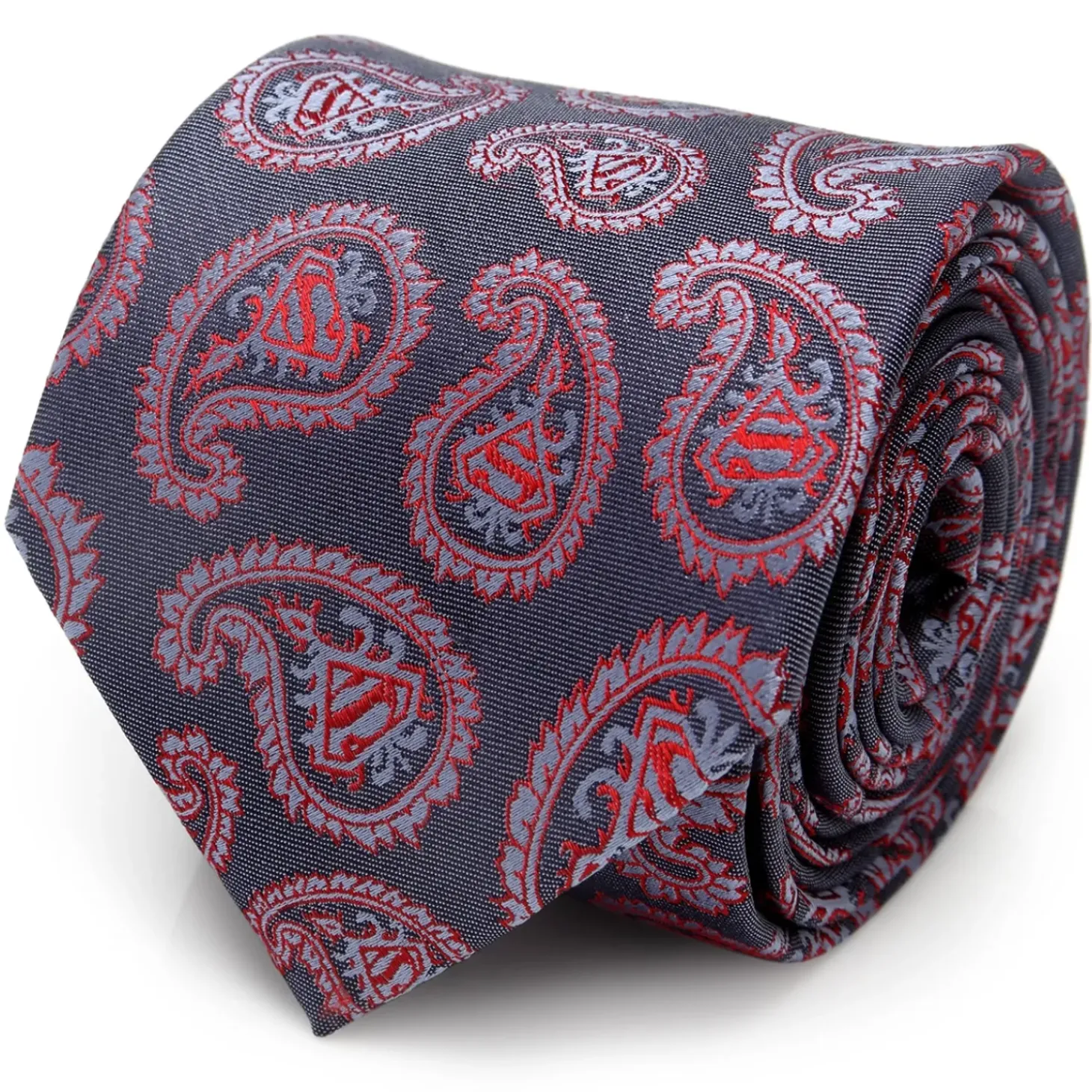 DC Comics Red and Blue Superman Paisley Tie