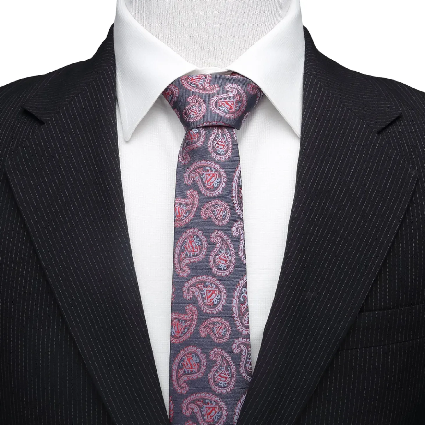 DC Comics Red and Blue Superman Paisley Tie