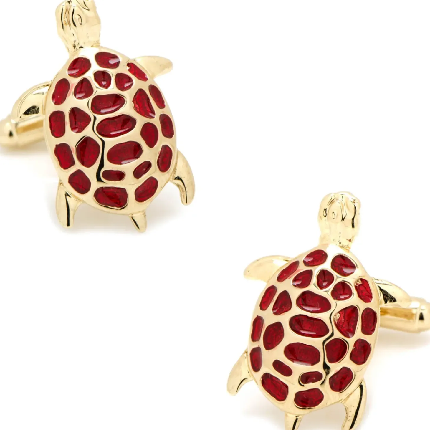 JJ Weston Red and Gold Turtle Cufflinks