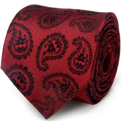 DC Comics Red Batman Paisley Tie