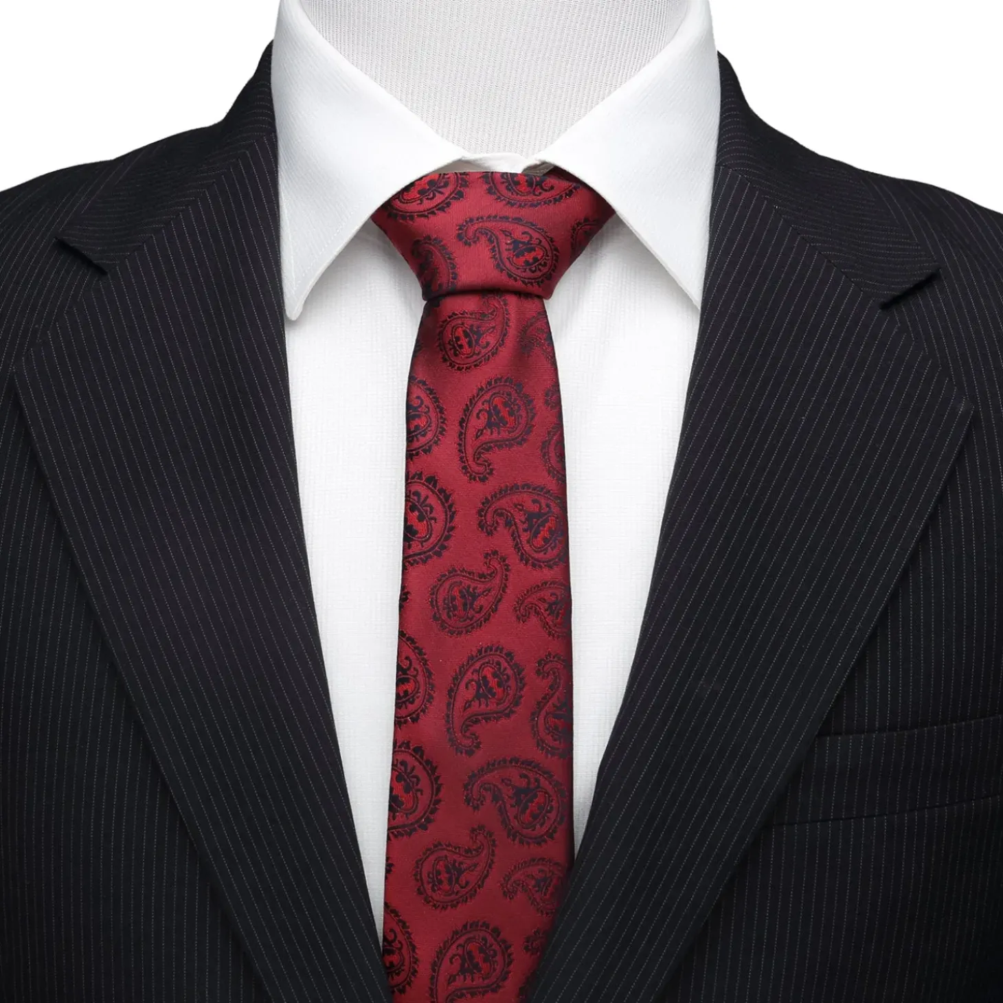 DC Comics Red Batman Paisley Tie