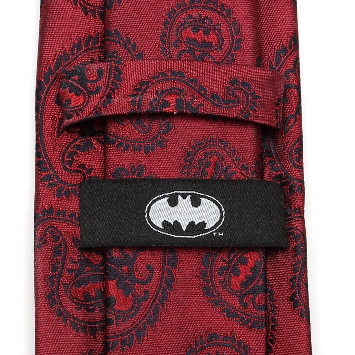 DC Comics Red Batman Paisley Tie