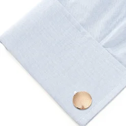 Ox and Bull Trading Co. Rose Gold Line Stainless Steel Cufflinks