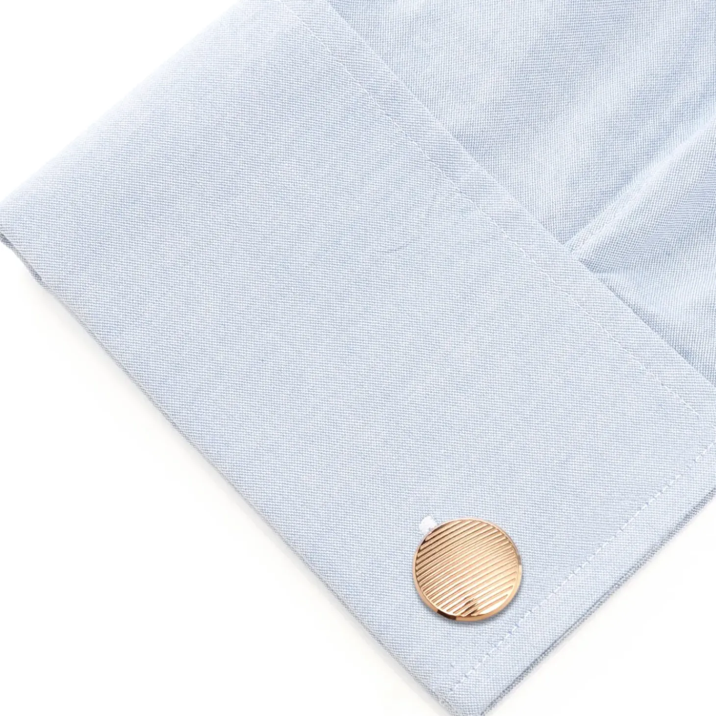 Ox and Bull Trading Co. Rose Gold Line Stainless Steel Cufflinks