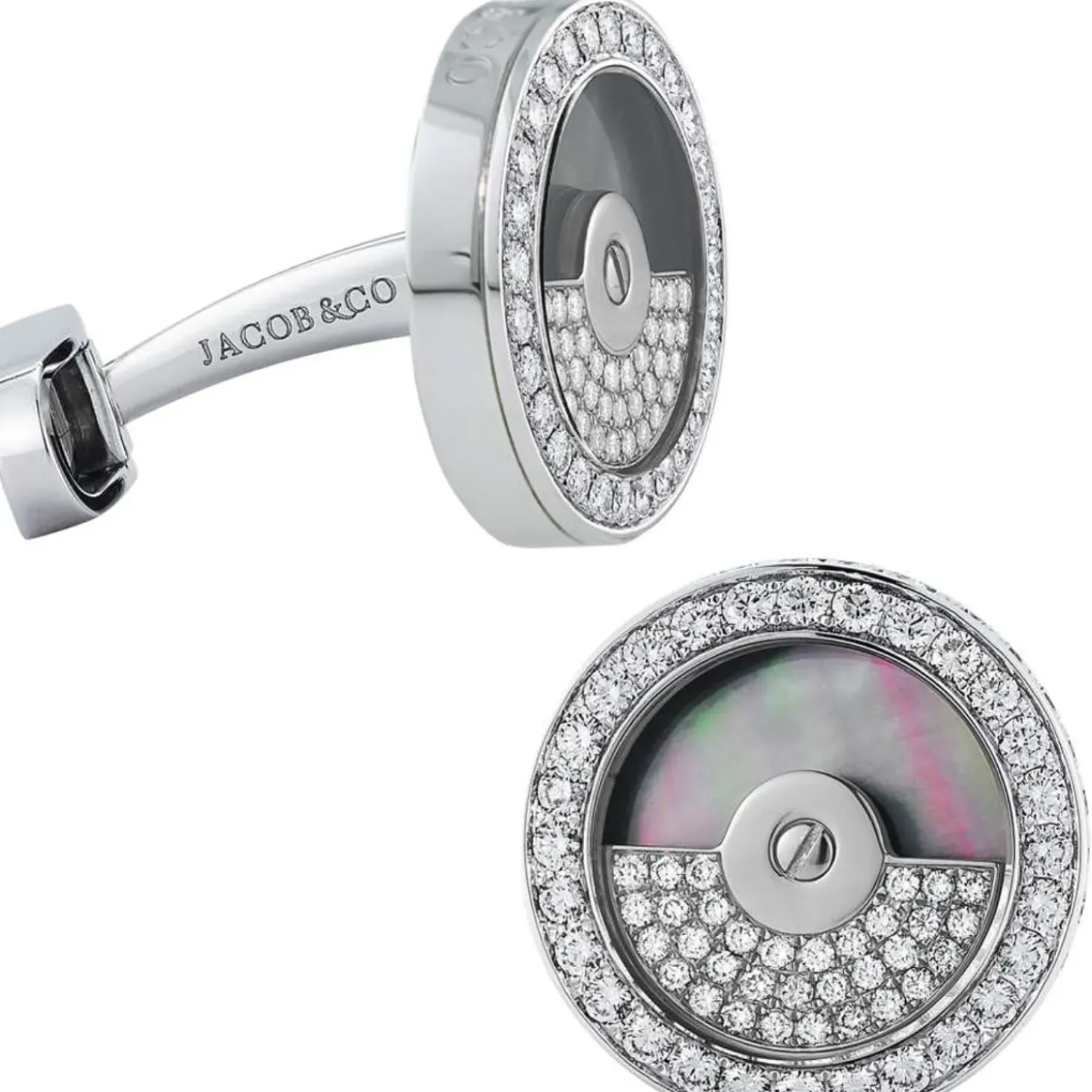 Jacob & Co. Rotor Cufflinks with Black Center