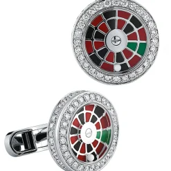 Jacob & Co. Roulette Wheel Cufflinks with Pave Set White Diamonds