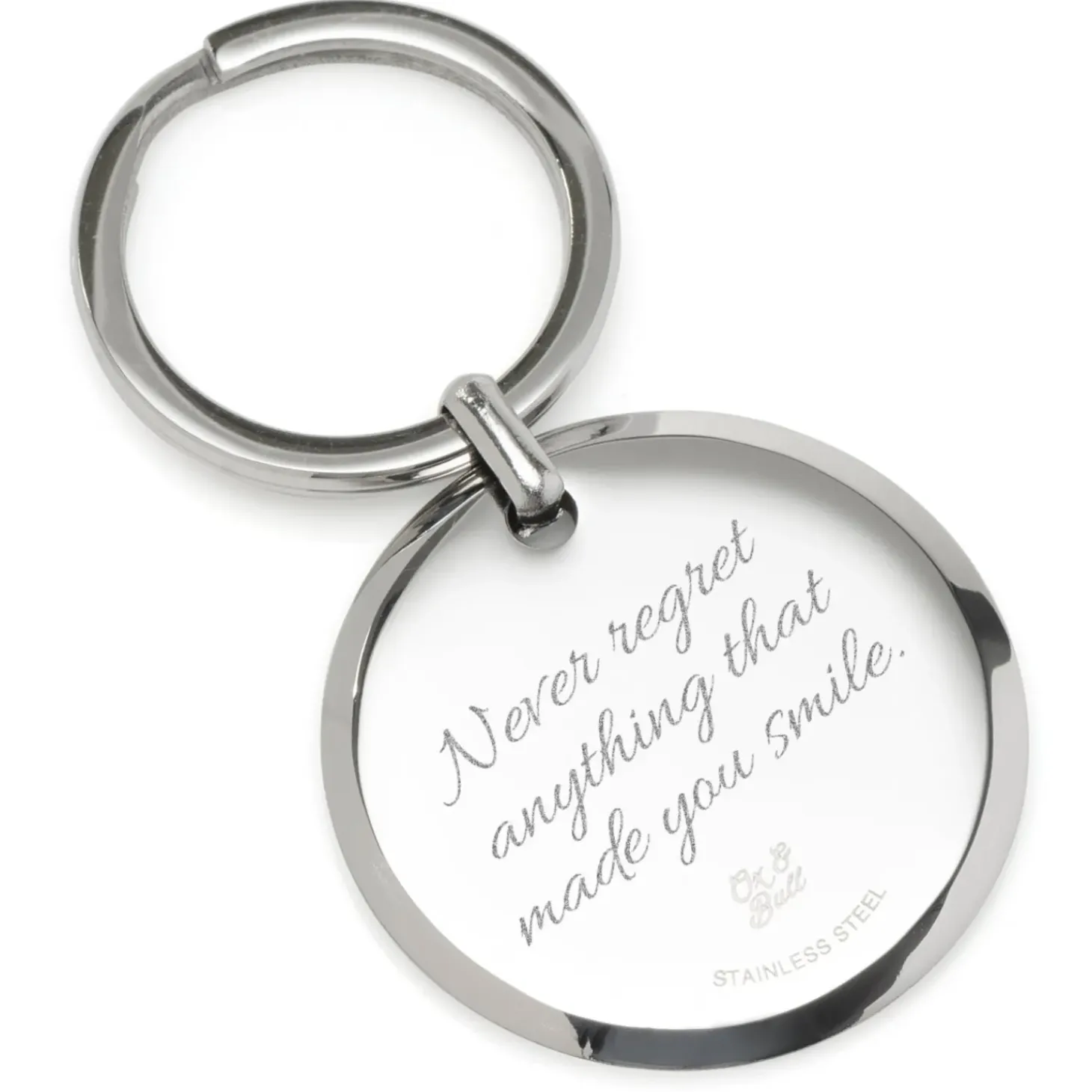 Ox and Bull Trading Co. Round Engravable Stainless Steel Key Chain