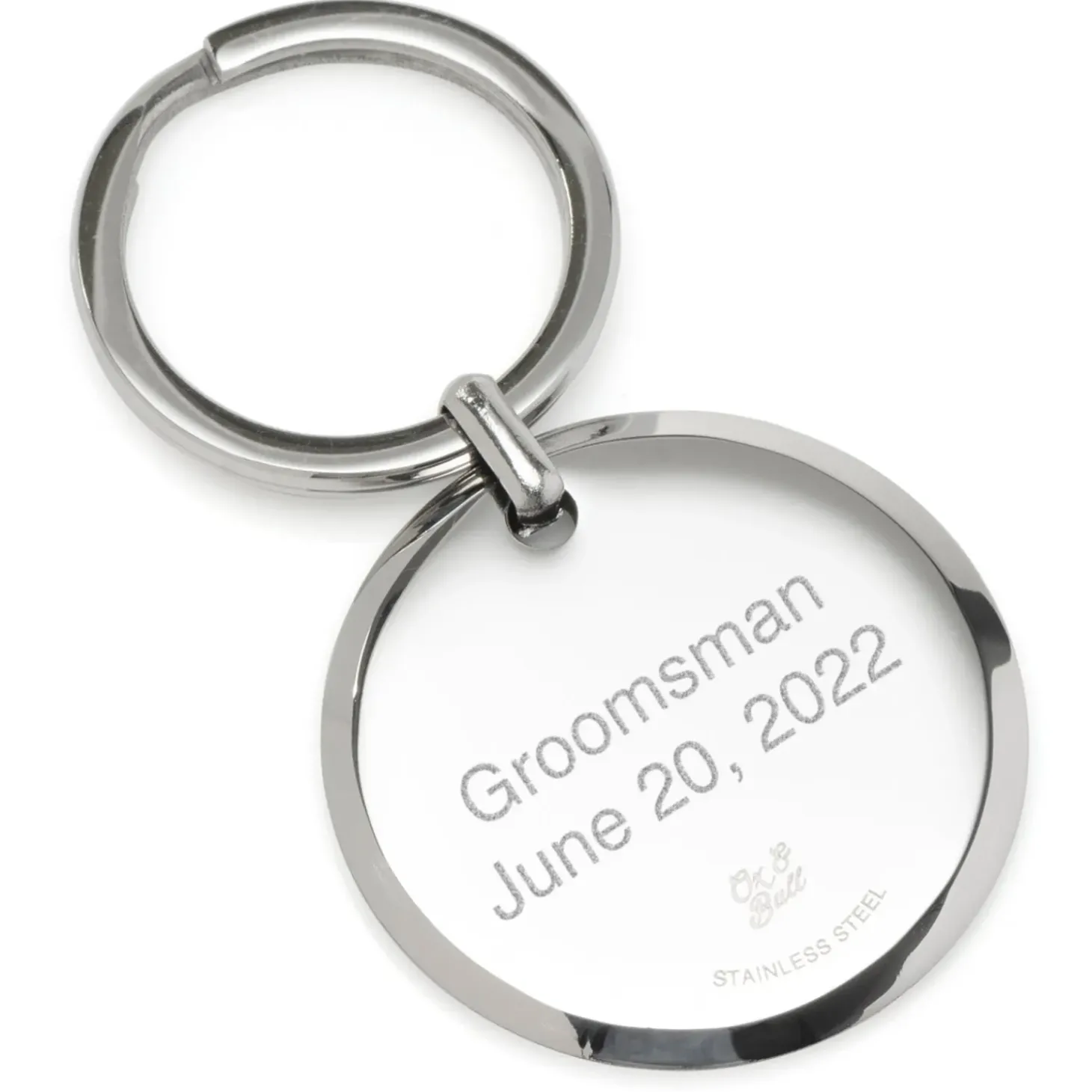 Ox and Bull Trading Co. Round Engravable Stainless Steel Key Chain
