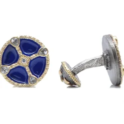 Armenta Round Shield Enamel Cufflinks