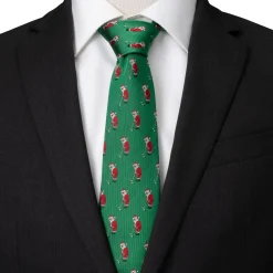 Cufflinks, Inc. Santa Golf Par-Tee Men's Green Tie