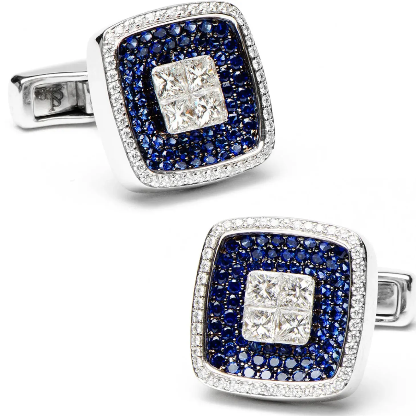 Jacob & Co. Sapphires & Diamond Square Cufflinks