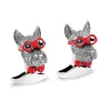Tateossian Scottish Terrier cufflinks in sterling silver
