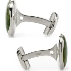 Ox and Bull Trading Co. Seraphinite Stone Sterling Silver Cufflinks
