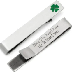 Cufflinks, Inc. Shamrock Hidden Message Tie Bar