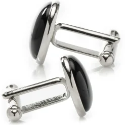Ox and Bull Trading Co. Silver and Onyx Cufflinks