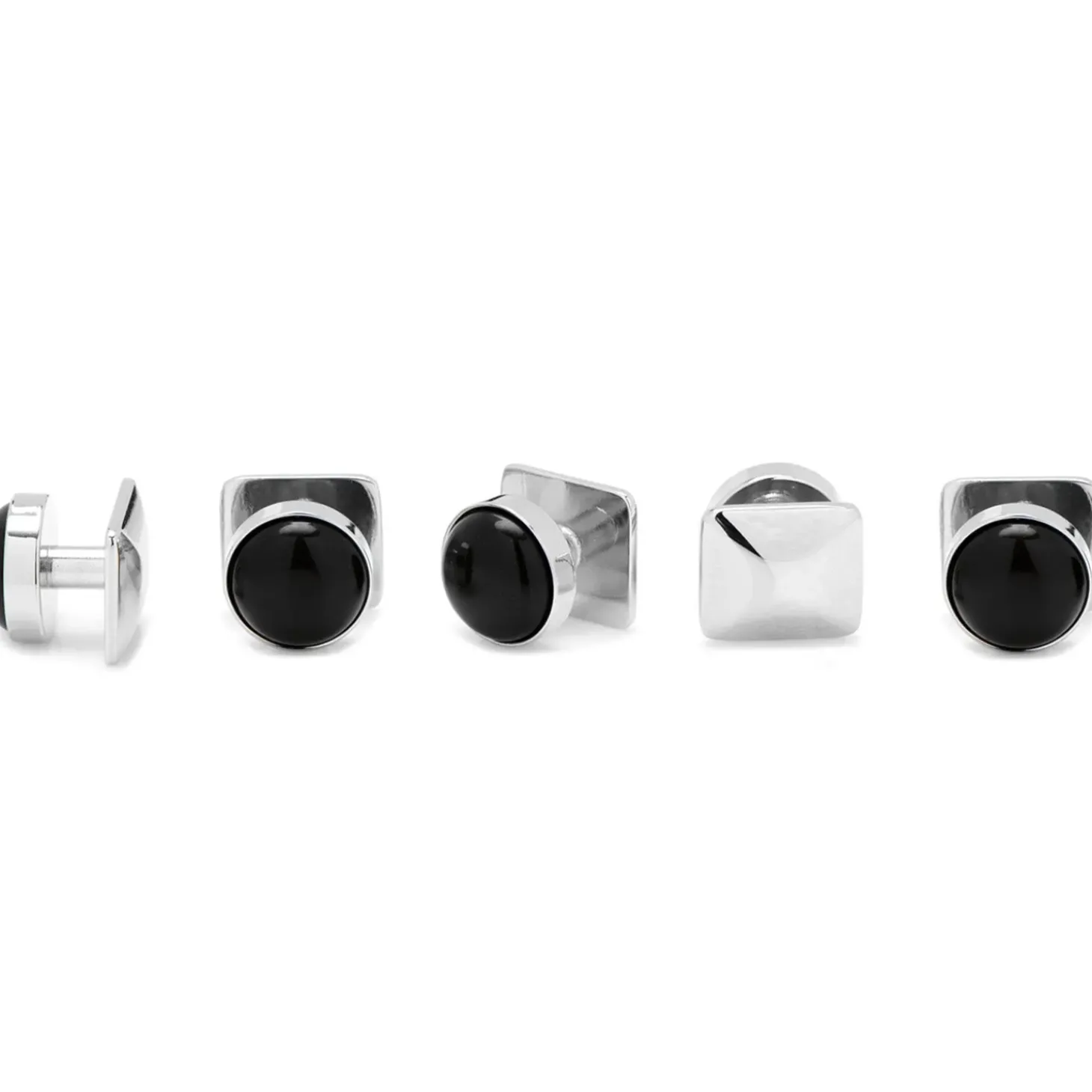 Ox and Bull Trading Co. Silver and Onyx 5-Stud Set