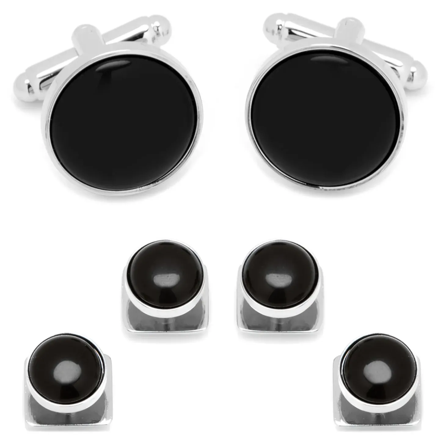 Ox and Bull Trading Co. Silver and Onyx Stud Set