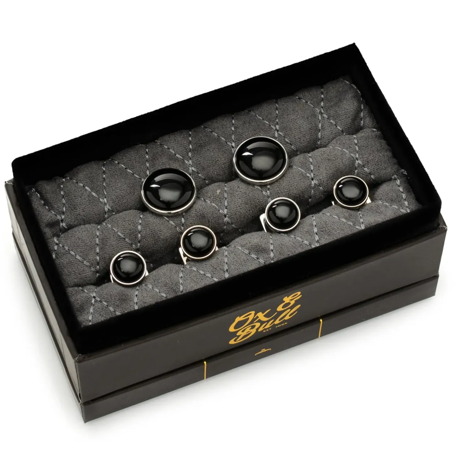 Ox and Bull Trading Co. Silver and Onyx Stud Set