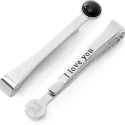 Ox and Bull Trading Co. Silver and Onyx Tie Bar