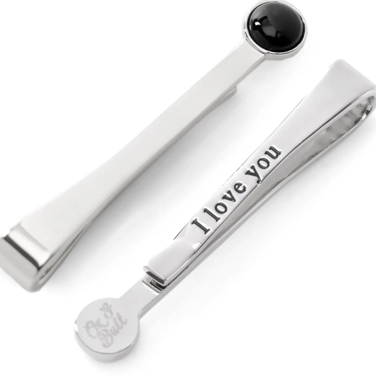 Ox and Bull Trading Co. Silver and Onyx Tie Bar