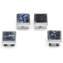 Ox and Bull Trading Co. Silver and Sodalite JFK Presidential Studs