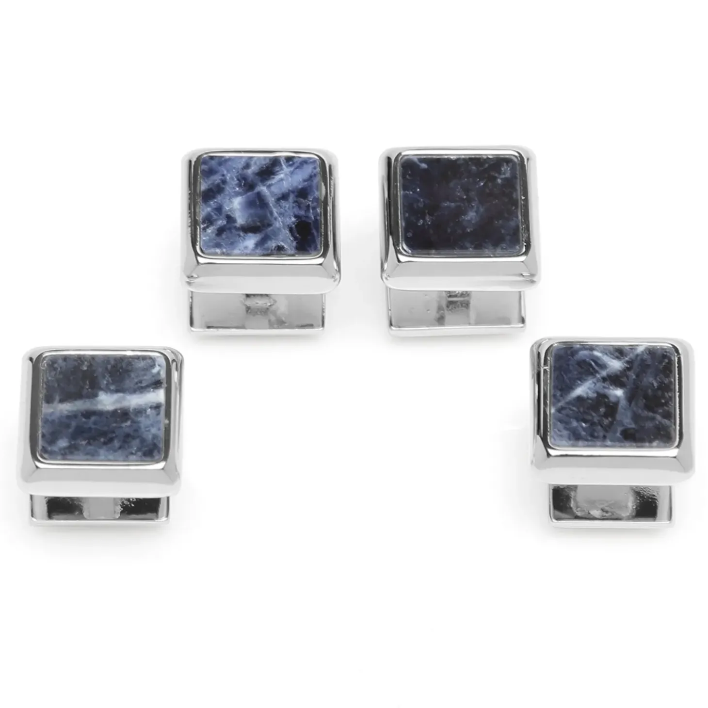 Ox and Bull Trading Co. Silver and Sodalite JFK Presidential Stud Set