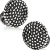 Ox and Bull Trading Co. Silver Circle Dot Texture Cufflinks