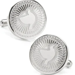 Ox and Bull Trading Co. Silver Dove Radial Cufflinks