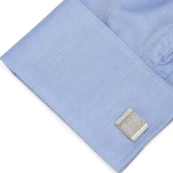 Ox and Bull Trading Co. Silver Herringbone Cufflinks