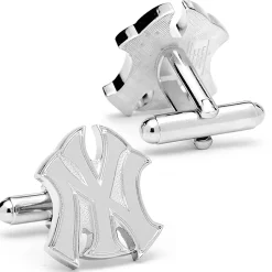 MLB Silver New York Yankees Logo Cufflinks