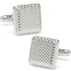 Ox and Bull Trading Co. Silver Textured Square Cufflinks
